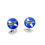 Sterling Silver Graduation Cufflinks in Blue