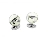 Sterling Silver Graduation Cufflinks in Clear