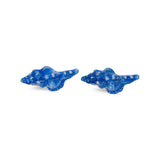 Sterling Silver Blue Enamel Seashell Cufflinks