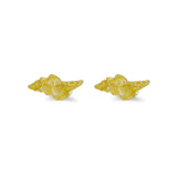 Sterling Silver Yellow Enamel Seashell Cufflinks