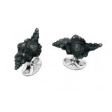 Sterling Silver Black Seashell Cufflinks