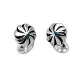 Sterling Silver Black Enamel Pumpkin Knot Cufflinks