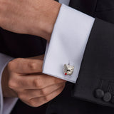 Sterling Silver Bulldog with Cigar Cufflinks