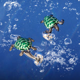 Sterling Silver Green Turtle Cufflinks