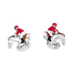 Sterling Silver Moving Jockey Cufflinks