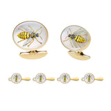 18ct Yellow Gold Hand-Painted Rock Crystal Wasp Dress Set