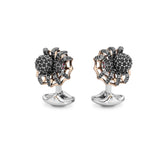 Sterling Silver Black Spinel Spider Cufflinks