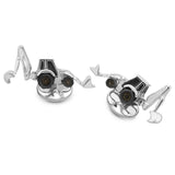 Sterling Silver Enamel Digger Cufflinks