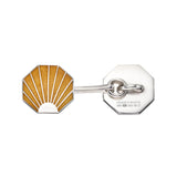 Sterling Silver Art Deco Yellow Sunburst Cufflinks