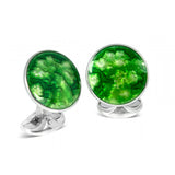 Deep Green Winter Haze Cufflinks