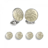 Sterling Silver Light Grey Haze Enamel Dress Stud Set