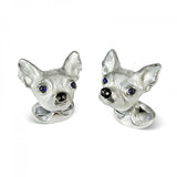 Sterling Silver Chihuahua Dog Cufflinks