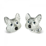 Sterling Silver Corgi Dog Cufflinks