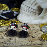 Sterling Silver Pirate Cufflinks with Hairy Black Beard