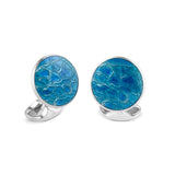 Sterling Silver Turquoise Blue Cufflinks