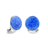 Sterling Silver Sky Blue 'Pool' Cufflinks