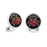 Sterling Silver Embroidered Ladybird Cufflinks