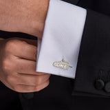 Sterling Silver Feather Cufflinks With Diamond Detail