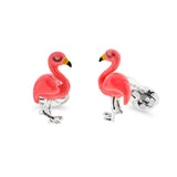 Sterling Silver Pink Flamingo Cufflinks