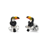 Sterling Silver Enamel Toucan Cufflinks