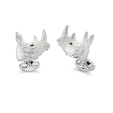 Sterling Silver Rhino Head Cufflinks