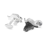 Sterling Silver Oxidised Buffalo Cufflinks