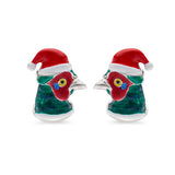 Sterling Silver Christmas Pheasant Cufflinks