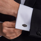 Sterling Silver Black Spinel Cufflinks