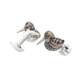 Silver Woodcock head cufflinks