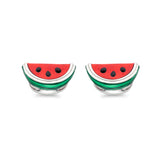 Sterling Silver Enamelled Watermelon Wedge Cufflinks