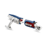 Sterling Silver Enamelled Bobsleigh Cufflinks