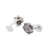 Sterling Silver Claw Cufflinks with Geode Centre