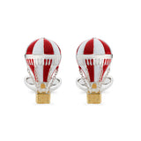 Sterling Silver Red & White Enamel Air Balloon Cufflinks