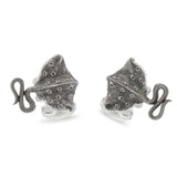 Sterling Silver Oxidised Black Stingray Cufflinks