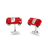 Sterling Silver Red Enamel Toy Sports Car Cufflinks