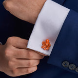 Sterling Silver Enamelled Octopus Cufflinks - Orange Cufflinks