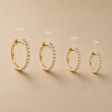 18ct Yellow Gold Diamond Set Huggie Earrings - 11mm
