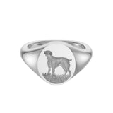 Sterling Silver Zodiac Signet Ring - 12x10mm Oval – Dog