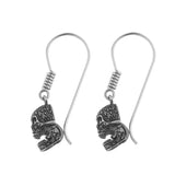 18ct White Gold Pavé Set Black Diamond Skull Earrings With Diamond Eyes