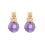 18ct Yellow Gold Briolette Amethyst And Diamond Earrings