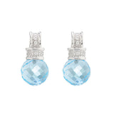 18ct White Gold Briolette Topaz And Diamond Earrings