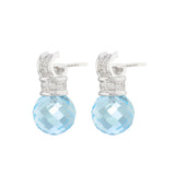 18ct White Gold Briolette Topaz And Diamond Earrings