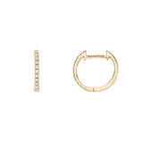 18ct Yellow Gold Diamond Set Huggie Earrings - 11mm