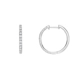 18ct White Gold Diamond Set Huggie Earrings - 18mm