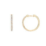 18ct Yellow Gold Diamond Set Huggie Earrings - 18mm