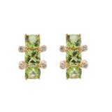 18ct Yellow Gold Peridot And Diamond Half Hoop Earrings