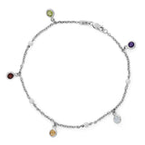 18ct White Gold Multi Gemstone and Cultured Pearl Bracelet