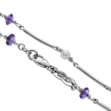 18ct White Gold Amethyst Bead and Pearl Bracelet