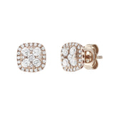 18ct Rose Gold Diamond Stud Earrings