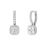 18ct White Gold Cushion Diamond Earrings